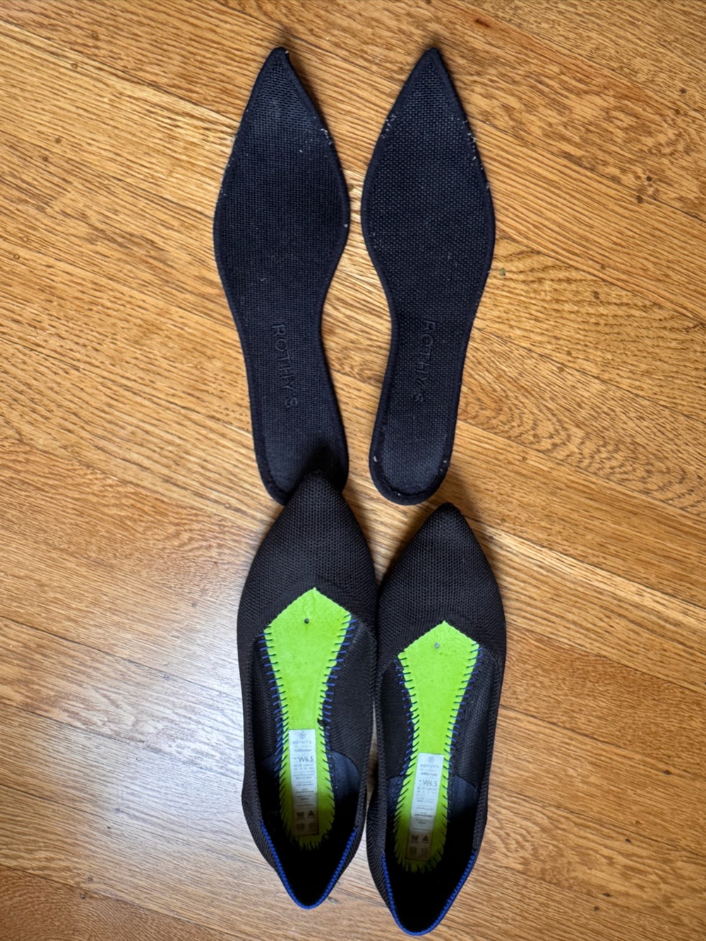 Rothy's Women's the Point I -  Knit Flats — Black Sz 6.5 - Picture 6 of 9